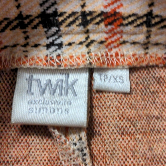 Orange and Black Checkered Mini Skirt - Picture 3 of 4